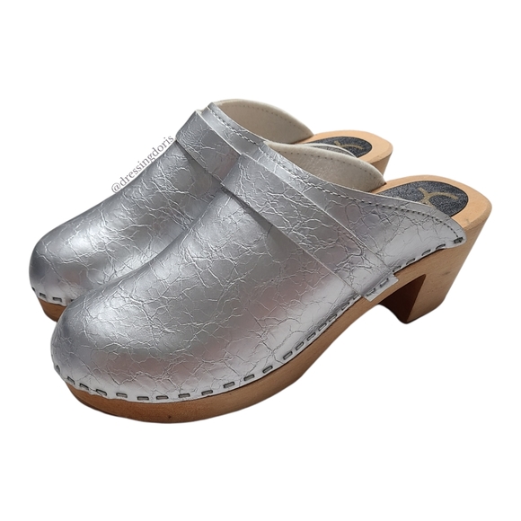 Cape Clogs Shoes - Cape Clogs Pica Pica High Heel Silver Metallic